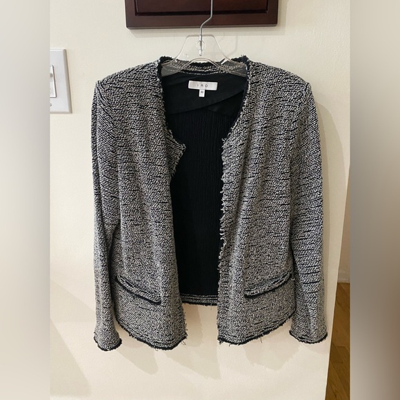 IRO Shavani Women's Black and White Tweed Jacket Blazer M 40 6 8 - Picture 7 of 11